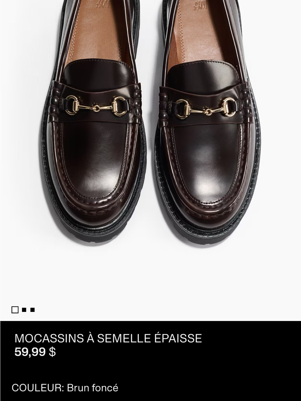 H&M Dark Brown Leather Bit Loafers
